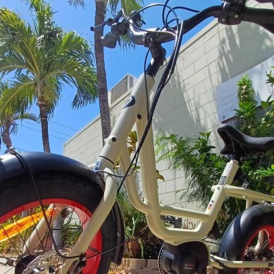 a motorcycle parked on the side of a road