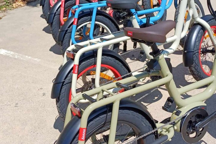 a motorcycle parked on the side of a road