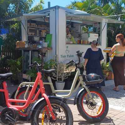a motorcycle parked in front of a building